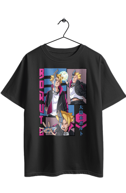 Футболка оверсайз з принтом "Боруто". Boruto, аніме, боруто, вороги, манга, неон, серіал. 2070702