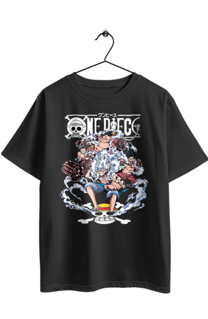 Футболка оверсайз з принтом "Ван Піс Луффі". Luffy, one piece, аніме, ван піс, великий куш, луффі, манга, монки де луффі, пірати. 2070702