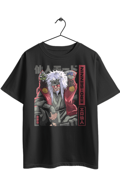 Футболка оверсайз з принтом "Наруто Джирайя". Naruto, аніме, джірайя, манга, наруто, саннін, хокаге, шинобі. 2070702