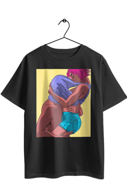 Футболка оверсайз з принтом "Чоловік Під Майкою У Дівчата". Пристрасть, сиськи. 2070702