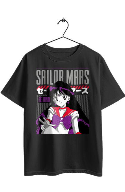 Футболка оверсайз з принтом "Сейлор Мун Марс". Rei hino, sailor moon, аніме, драма, махо седьо, рей хіно, сейлор марс, сейлор мун, серіал. 2070702