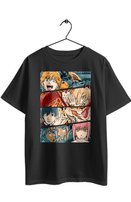 Футболка оверсайз з принтом "Людина Бензопила". Anime, chainsaw man, denji, manga, pochita, аніме, денджі, людина-бензопила, манга, почіта. 2070702