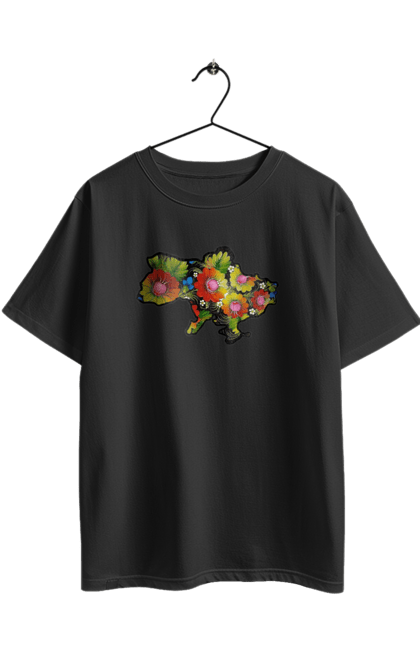 Футболка оверсайз з принтом "Справжня Україна". Барви, квіти, кольрі, краса, лепестки, листя, настрій, справжня україна. 2070702