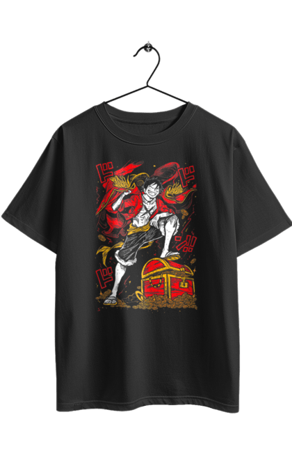 Футболка оверсайз з принтом "Ван Піс Луффі". Luffy, one piece, аніме, ван піс, великий куш, луффі, манга, монки де луффі, пірати. 2070702