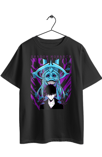 Футболка оверсайз з принтом "Тільки я візьму новий рівень". Anime, manga, solo leveling, sung jinwoo, аниме, манга, новий рівень, сонг джін. 2070702