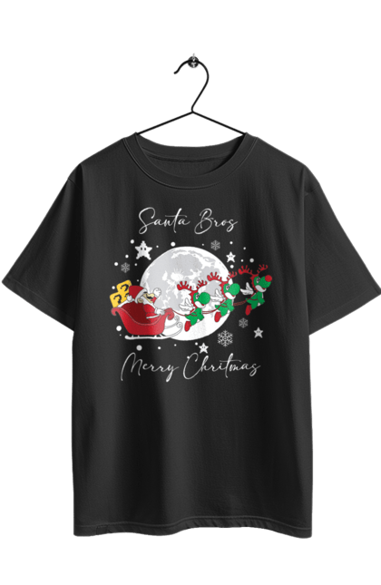 Футболка оверсайз з принтом "Super Mario Bros: Веселого Різдва!". Mario bros, merry christmas, nintendo, super mario bros, брати супер маріо, гра, маріо, персонаж, різдво, санта клаус. 2070702