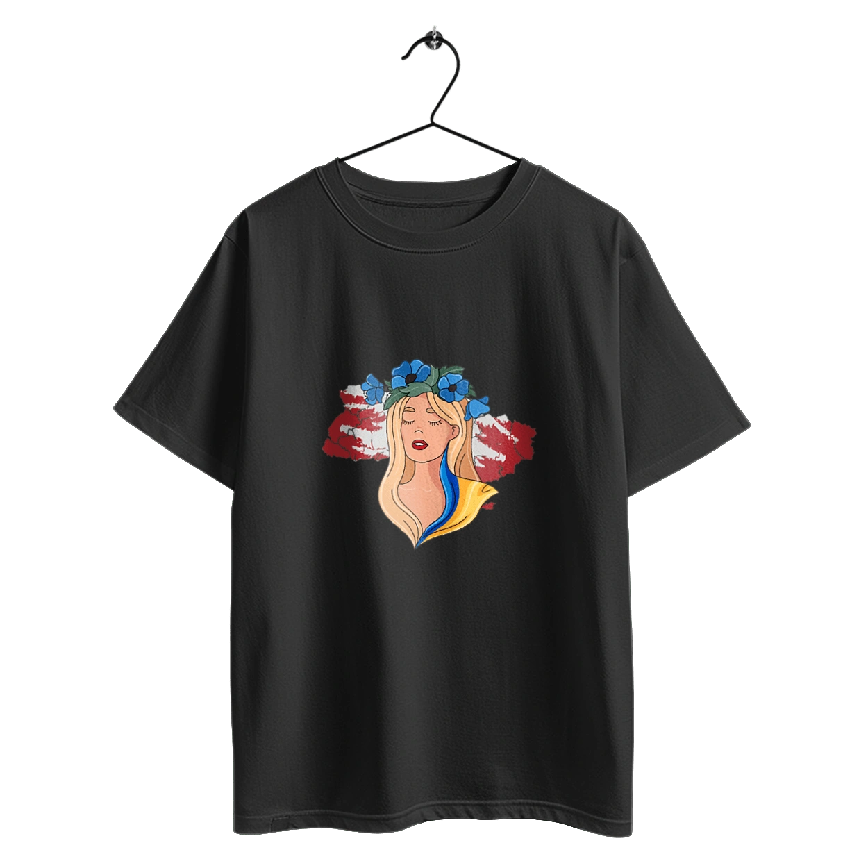 Girl on the map of Ukraine