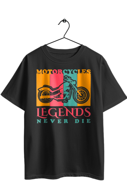 Футболка оверсайз з принтом "мотоцикл легенда". Легенда, мотоспорт, мотоцикл. 2070702