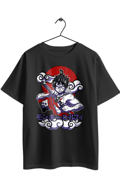 Футболка оверсайз з принтом "Ван Піс Луффі". Luffy, one piece, аніме, ван піс, великий куш, луффі, манга, монки де луффі, пірати. 2070702