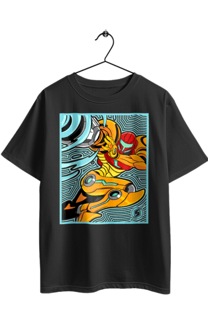 Футболка оверсайз з принтом "Metroid Самус Аран". Metroid, samus aran, відеогра, героїня, гра, енергетичний костюм, мисливець за головами, самус аран. 2070702