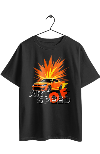 Футболка оверсайз з принтом "Мистецтво швидкості". Авто, автомобіліст, автомобіль, водій, швидкість. 2070702