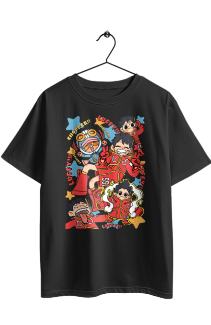 Футболка оверсайз з принтом "Ван Піс Луффі". Luffy, one piece, аніме, ван піс, великий куш, луффі, манга, монки де луффі, пірати. 2070702