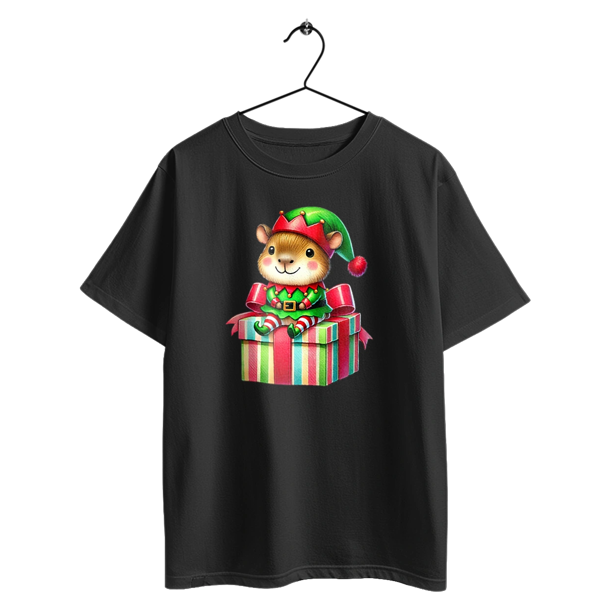 Christmas Capybara with a Gift