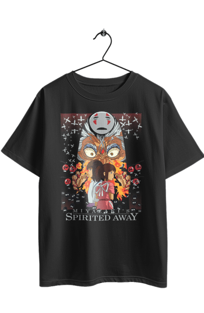 Футболка оверсайз з принтом "Віднесені привидами". Chihiro, haku, spirited away, studio ghibli, безликий, віднесені привидами, гіблі, дракон, хаку, чіхіро. 2070702