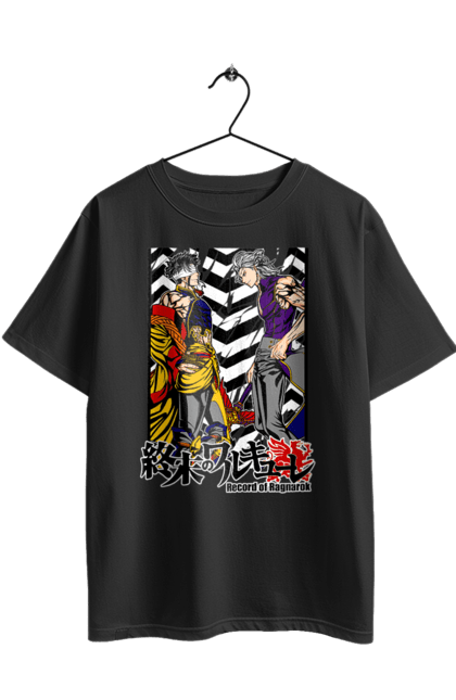 Футболка оверсайз з принтом "Повість про кінець світу Аїд та Цінь Ши Хуан ді". Anime, hades, manga, qin shi huang, record of ragnarok, аїд, аніме, комікс, манга, цінь ши хуан-ді. 2070702