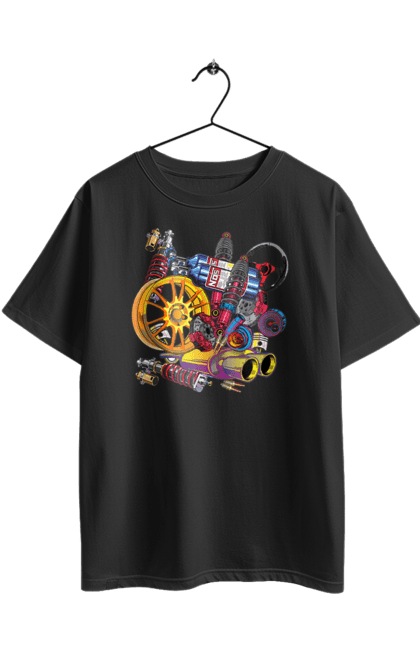 Футболка оверсайз с принтом Carparts. Car, carparts, drive, drug, race. 2070702