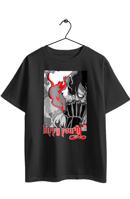 Футболка оверсайз з принтом "Ван Піс Луффі". Luffy, one piece, аніме, ван піс, великий куш, луффі, манга, монки де луффі, пірати. 2070702