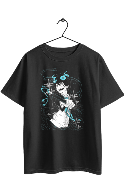 Футболка оверсайз з принтом "Блакитний екзорцист Рін". Blue exorcist, rin, rin okumura, аніме, блакитний екзорцист, демон, манга, рін, рін окумура, синій екзорцист. 2070702