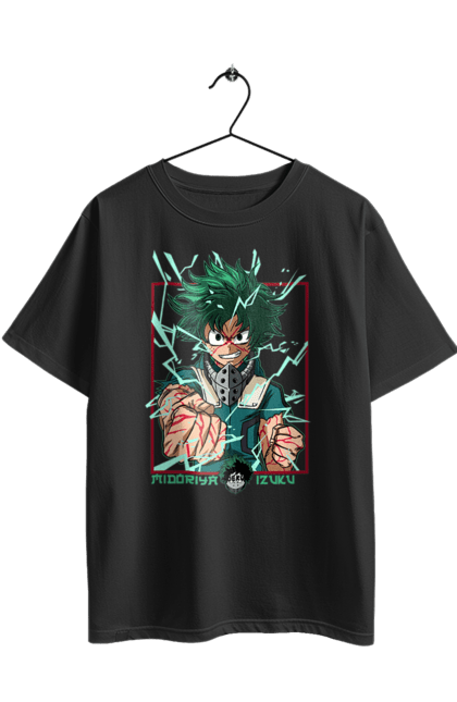 Футболка оверсайз з принтом "Моя академія героїв Мідорія". Izuku, midoriya, my hero academia, аніме, ізуку мідорія, манга, мідорія, моя геройська академія. 2070702