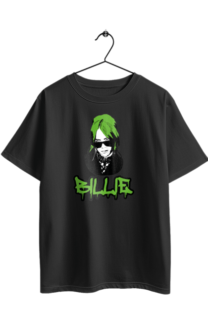 Футболка оверсайз з принтом "Billie Eilish". Активістка, біллі айліш, мизукант, права, співачка, тварини. 2070702