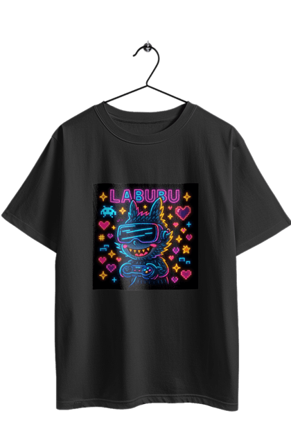 Футболка оверсайз з принтом "Лабубу". Vrочки, геймеркультура, геймпад, іконкиаркади, кіберарт, лабубу, неонгеймінг, піксельарт, ретроаркада, світиться. 2070702