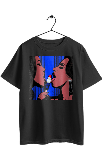 Футболка оверсайз з принтом "Дівчата Лижуть Морозиво". Лізатт, смоктати. 2070702