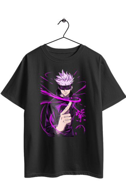 Футболка оверсайз з принтом "Магічна битва Годжо". Anime, gojo, jujutsu kaisen, manga, аніме, годжо, магічна битва, манга, містика, темне фентезі. 2070702