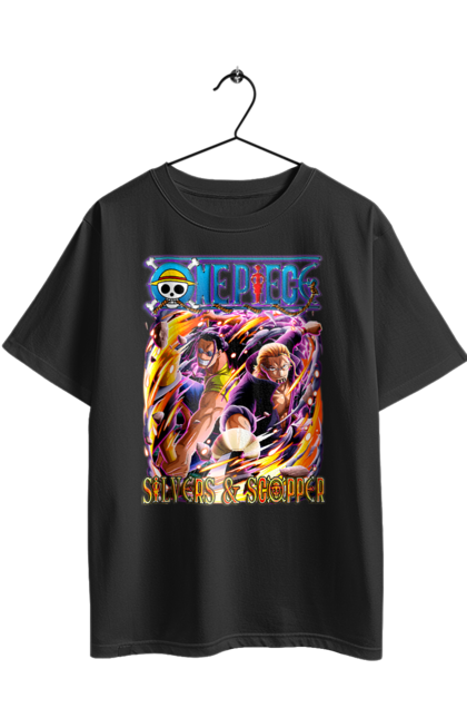 Футболка оверсайз з принтом "Ван Піс Сільверс та Скоппер". One piece, scopper gaban, silvers rayleigh, аніме, ван піс, великий куш, манга, сільверс, скоппер. 2070702