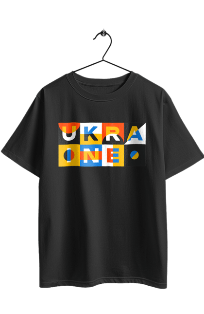 Футболка оверсайз з принтом "Україна". Напис україна, символ україни, текст україна, україна. 2070702