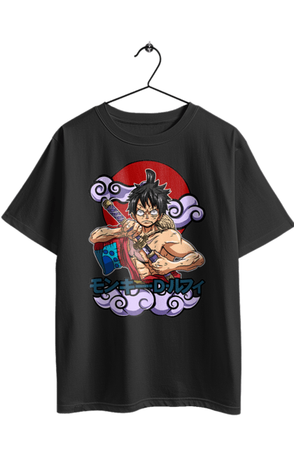 Футболка оверсайз з принтом "Ван Піс Луффі". Luffy, one piece, аніме, ван піс, великий куш, луффі, манга, монки де луффі, пірати. 2070702