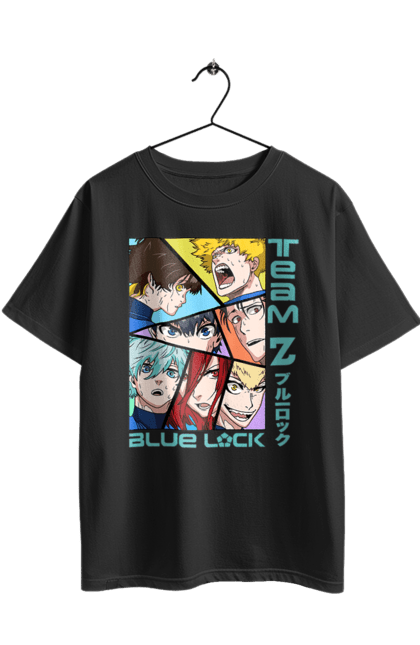 Oversized t-shirt with prints Blue Lock. Anime, blue lock, blue prison, manga, sport, sports anime. 2070702