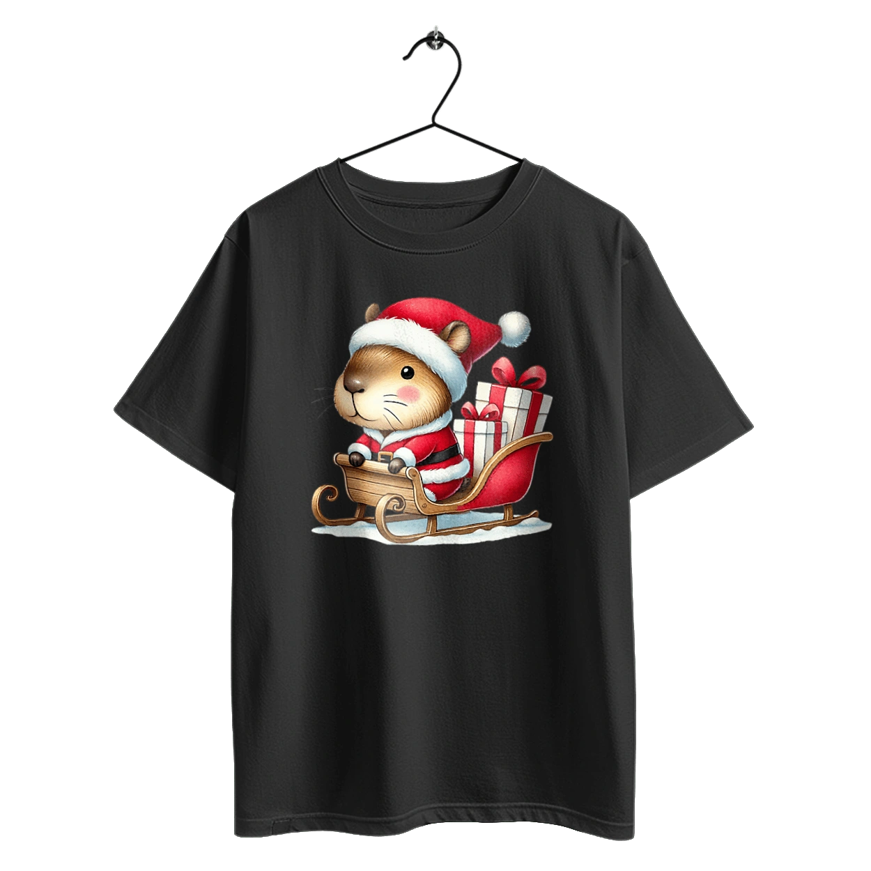 Christmas Capybara with a Gift