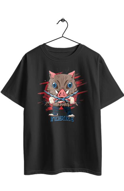 Футболка оверсайз з принтом "Винищувач Демонів Іноске". Demon slayer, inosuke, inosuke hashibira, kimetsu no yaiba, аніме, винищувач демонів, іноске, іноске хашибіра, манга. 2070702