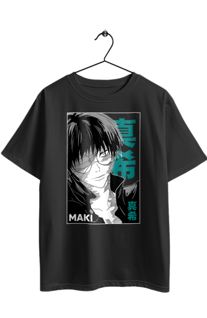 Футболка оверсайз з принтом "Магічна битва Макі". Anime, jujutsu kaisen, maki, maki zenin, manga, аніме, магічна битва, макі, макі зенін, манга. 2070702