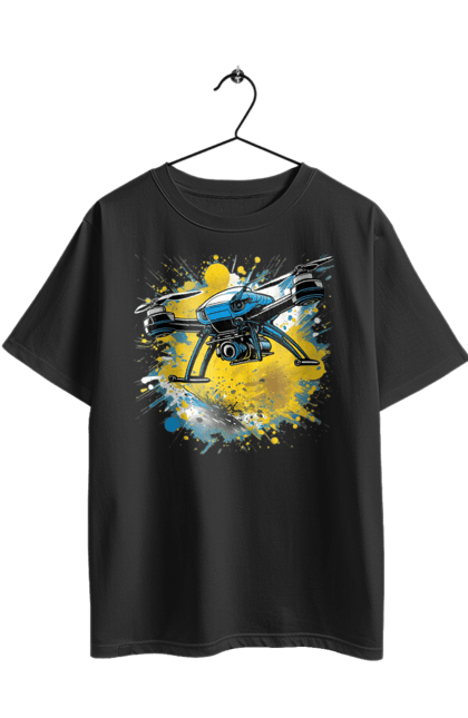 Футболка оверсайз з принтом "Дрон". Дрон, зсу, символ україни, україна, фпв дрон. 2070702