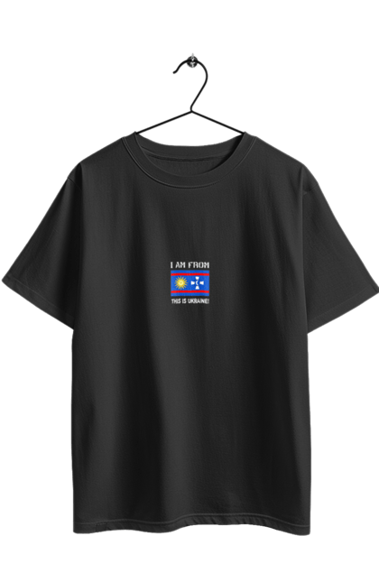 Футболка оверсайз з принтом "Прапор Вінницької області". Вінницька область, вінниця, місто, область, прапор, україна. 2070702