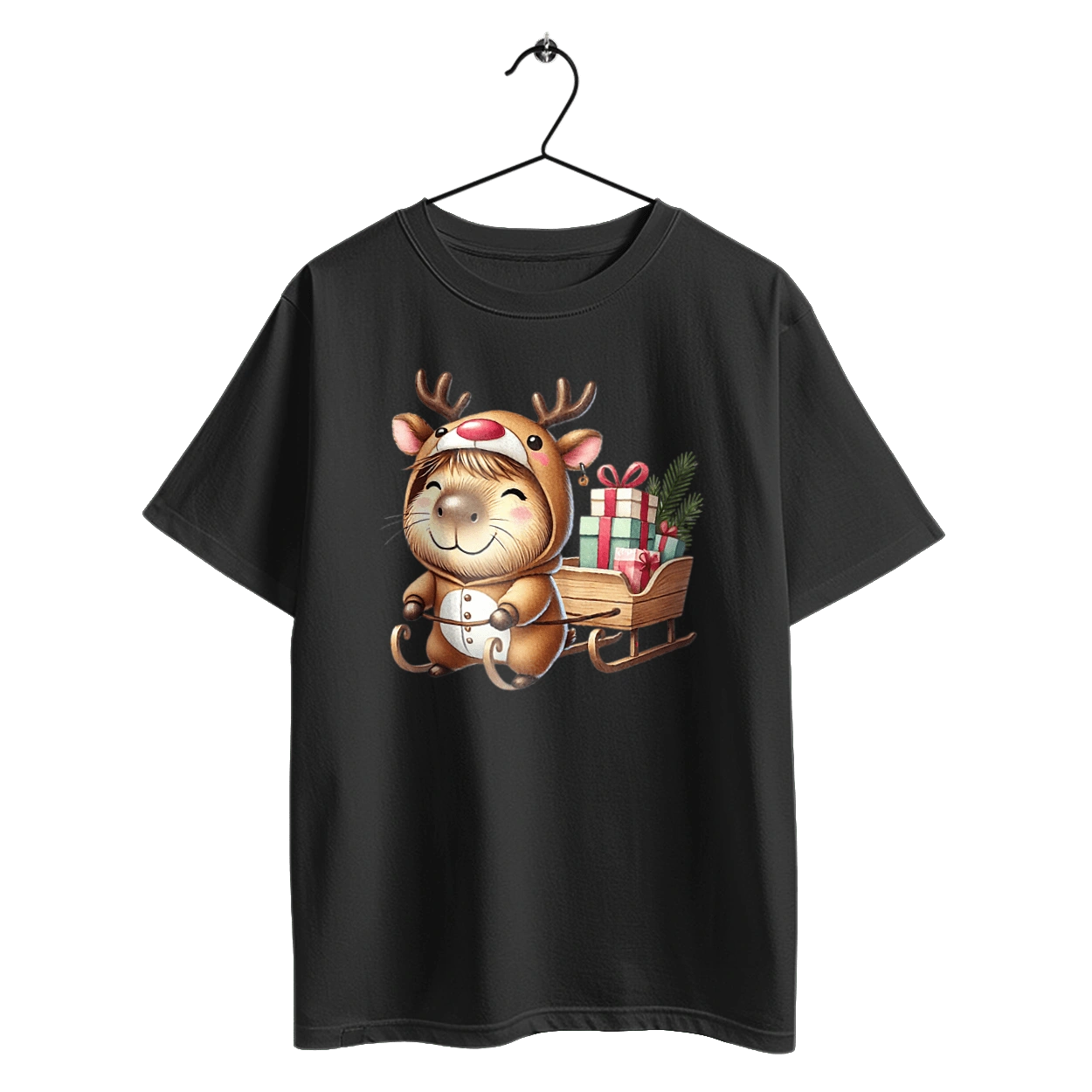 Christmas Capybara with a Gift