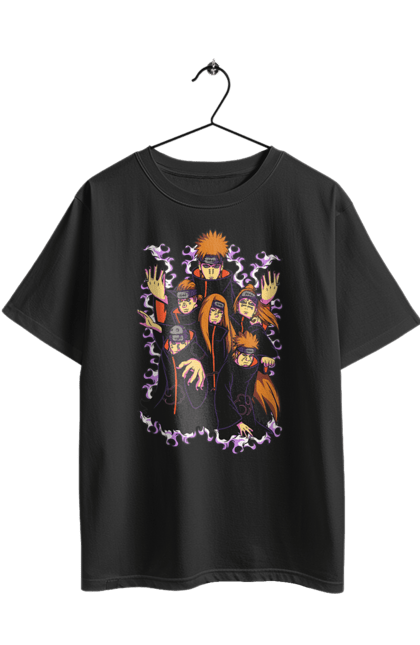 Футболка оверсайз з принтом "Наруто Акацукі". Akatsuki, naruto, акацукі, аніме, манга, наруто, ніндзя, пейн, персонаж, яхіко. 2070702