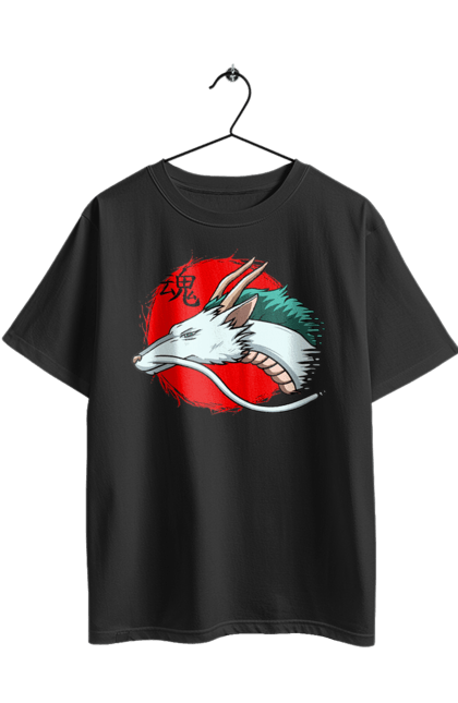 Футболка оверсайз з принтом "Віднесені привидами Хаку". Haku, spirited away, studio ghibli, віднесені привидами, гіблі, дракон, хаку. 2070702