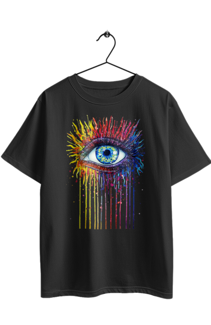 Футболка оверсайз з принтом "Барвисто Тече Око". Очей, фарби. 2070702