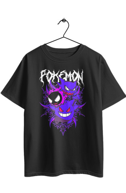Футболка оверсайз з принтом "Покемон Генгар". Gengar, nintendo, pokémon go, аніме, генгар, ігри, покемон, фусігібану. 2070702
