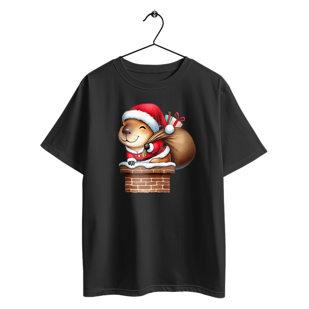 Christmas Capybara with a Gift