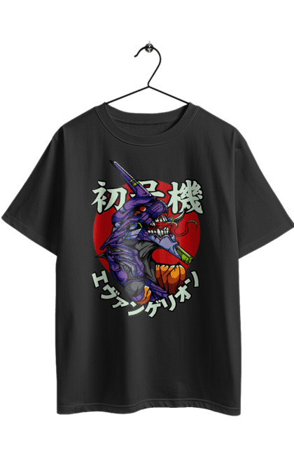 Футболка оверсайз з принтом "Євангеліон". Evangelion, neon genesis evangelion, аніме, єва 01, євангеліон, манга, синдзі, янгол. 2070702