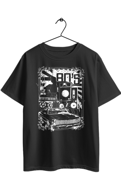 Футболка оверсайз з принтом "80 Е, Машина І Музика". 80, 80ті, машина, музика. 2070702