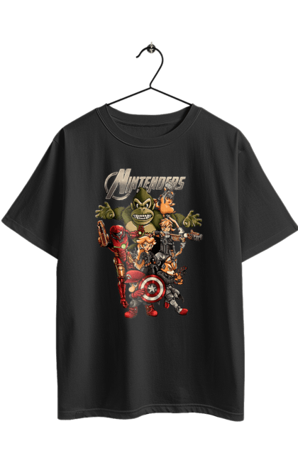Футболка оверсайз з принтом "Герої Nintendo". Animal crossing, donkey kong, kirby, legend of zelda, nintendo, pokemon, герої з ігор, луїджі, маріо, мультики, принцеса піч. 2070702