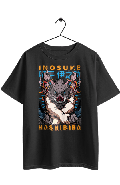 Футболка оверсайз з принтом "Винищувач Демонів Іноске". Demon slayer, inosuke, inosuke hashibira, kimetsu no yaiba, аніме, винищувач демонів, іноске, іноске хашибіра, манга. 2070702