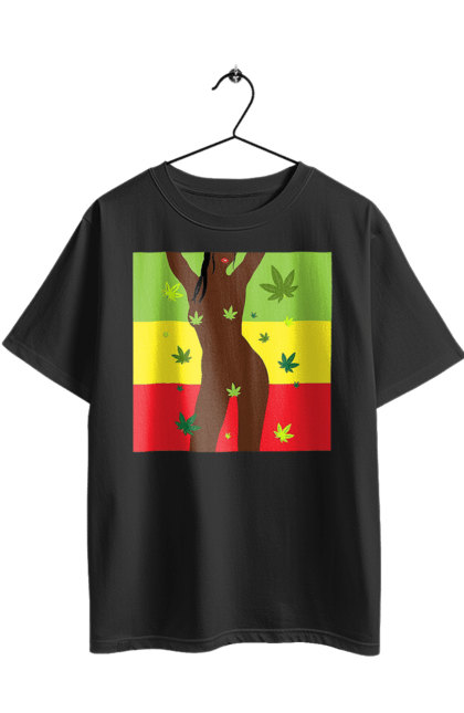 Oversized t-shirt with prints Naked Girl And Hemp. Hemp, naked, smoke, tits. 2070702