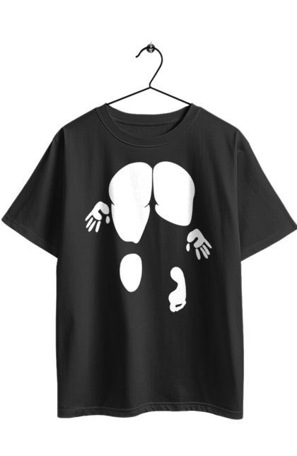 Футболка оверсайз з принтом "Дівчина вид по заду". Вид з зади, вульгарна, гумор, дівчина, дівчина раком, прикольна. 2070702