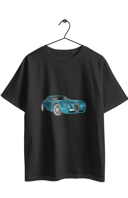 Футболка оверсайз з принтом "Авто.7". Авто, блакитний, графіка, ретро авто, фото. 2070702