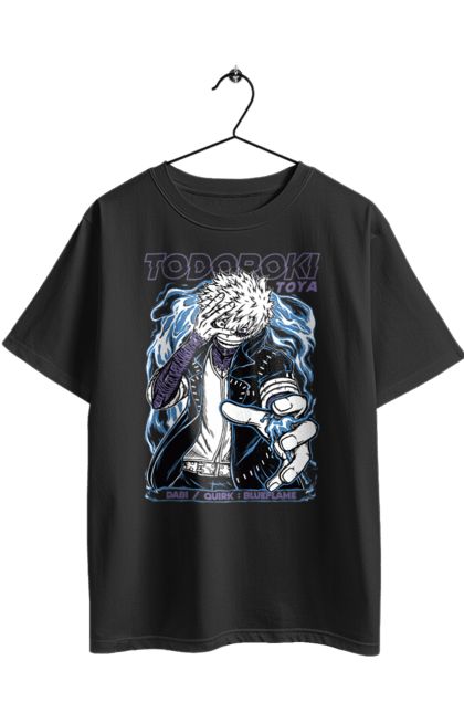 Футболка оверсайз з принтом "Моя академія героїв Дабі". Dabi, my hero academia, todoroki, toya todoroki, академія юей, аніме, дабі, моя академія героїв, тодорокі, тойя тодорокі. 2070702